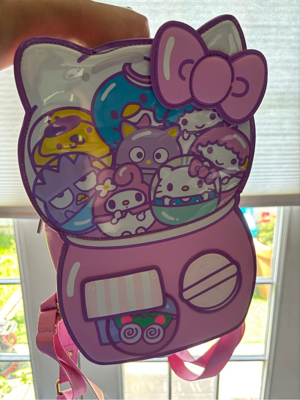 Sanrio Pink Loungefly Mini Backpack with Gold Accents